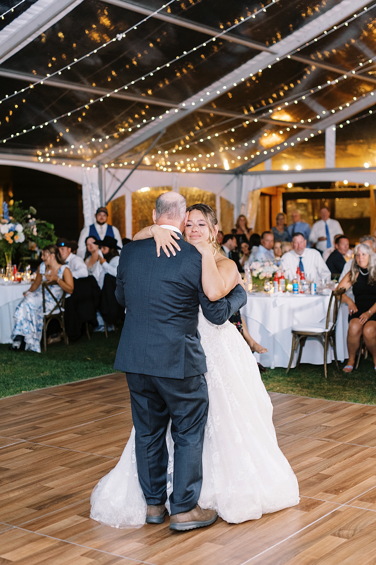 Father and daughter hold each other close for Lynne Reznick Photography
