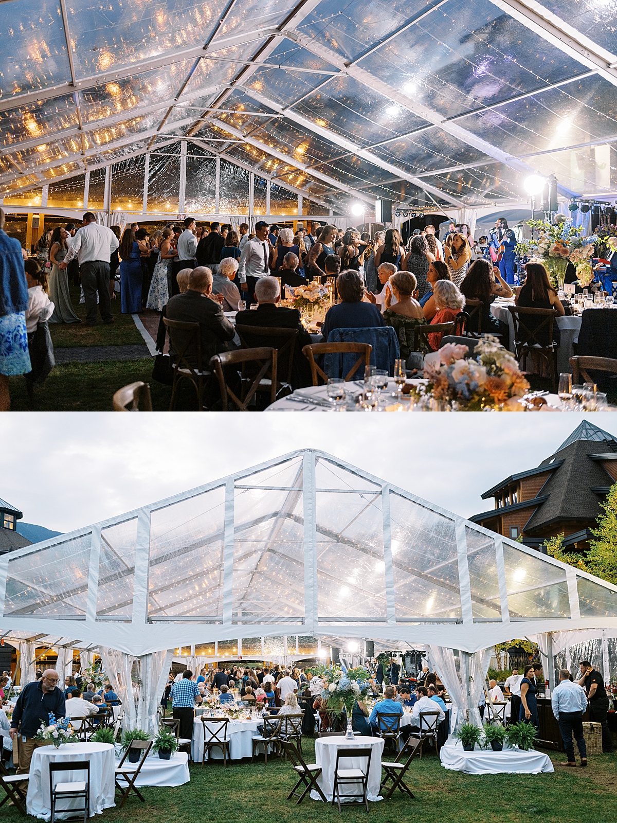 Stunning tent setup for The Lodge at Spruce Peak