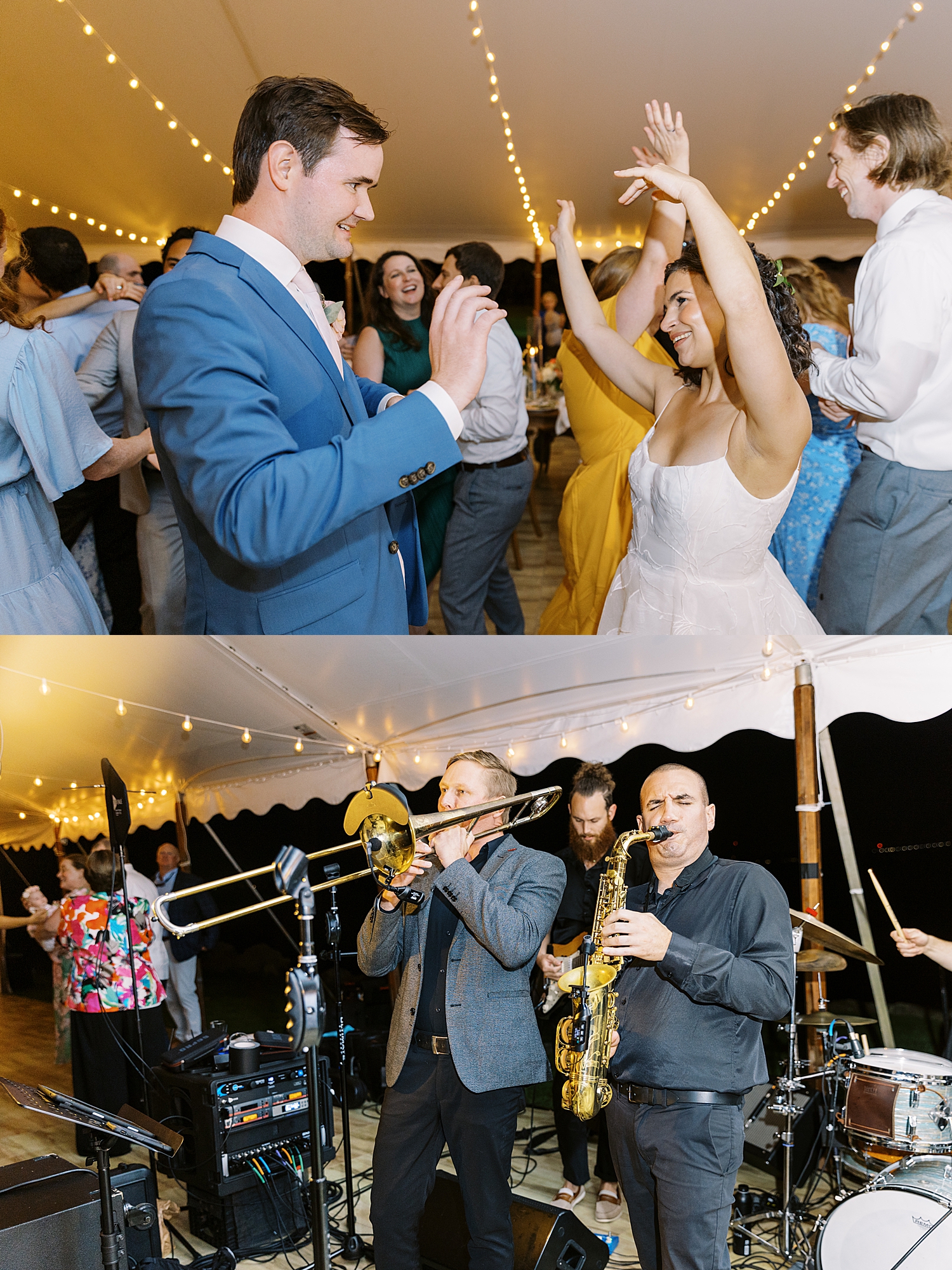 musicians play jazz for reception by Lynne Reznick Photography
