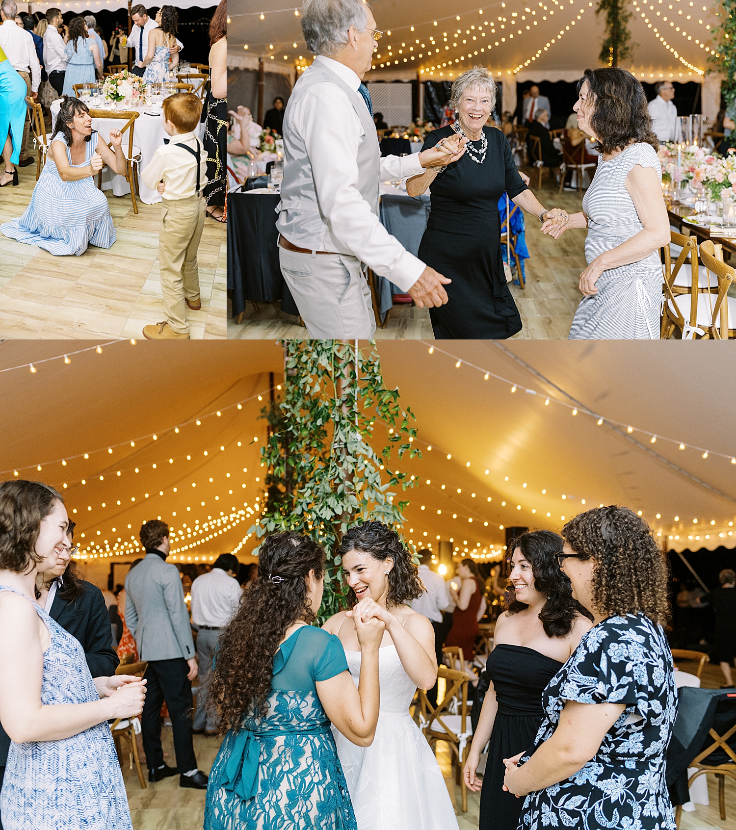 guests dance under tent at Mount Hope Farm