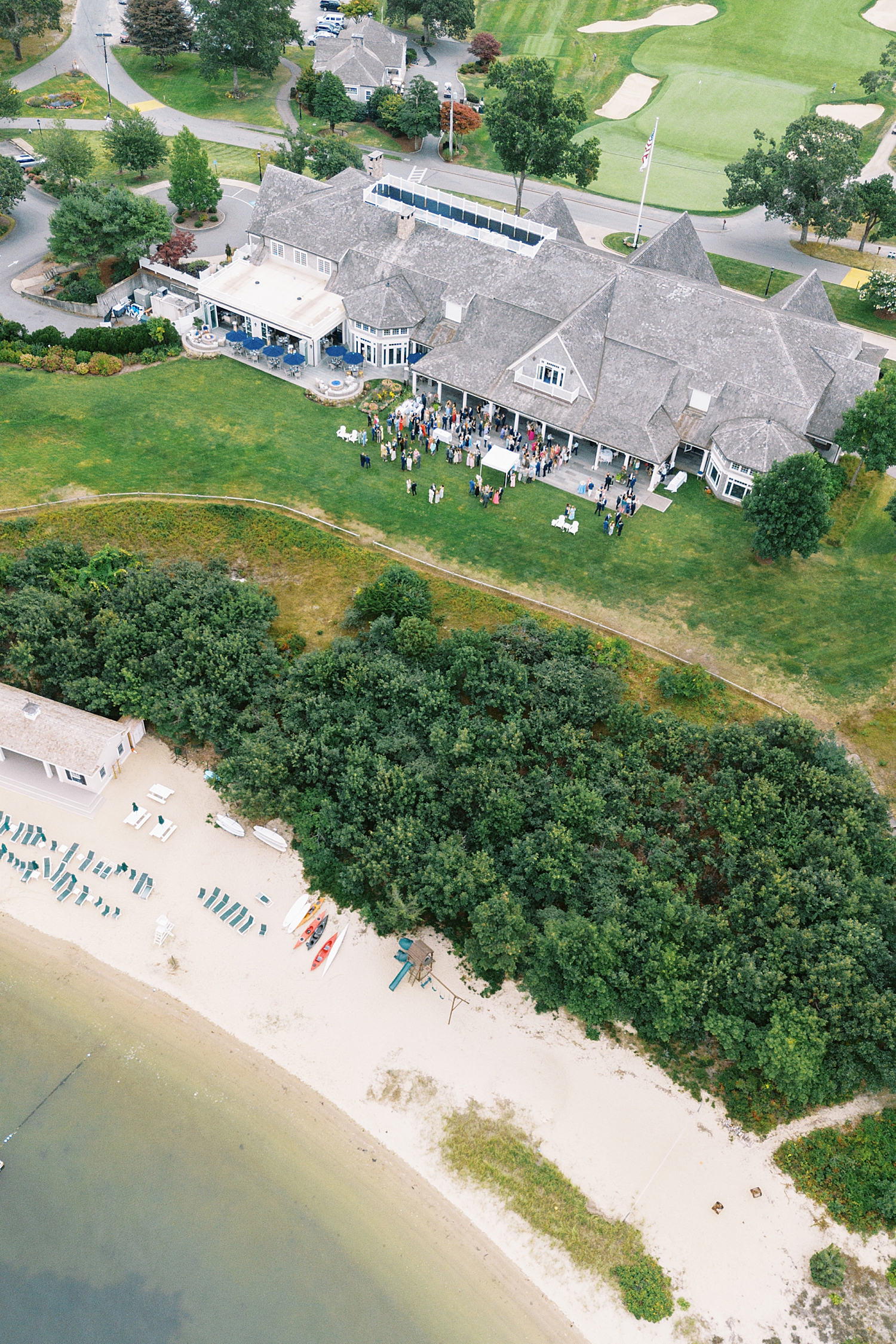 aerial perspective on large seaside venue by Lynne Reznick Photography