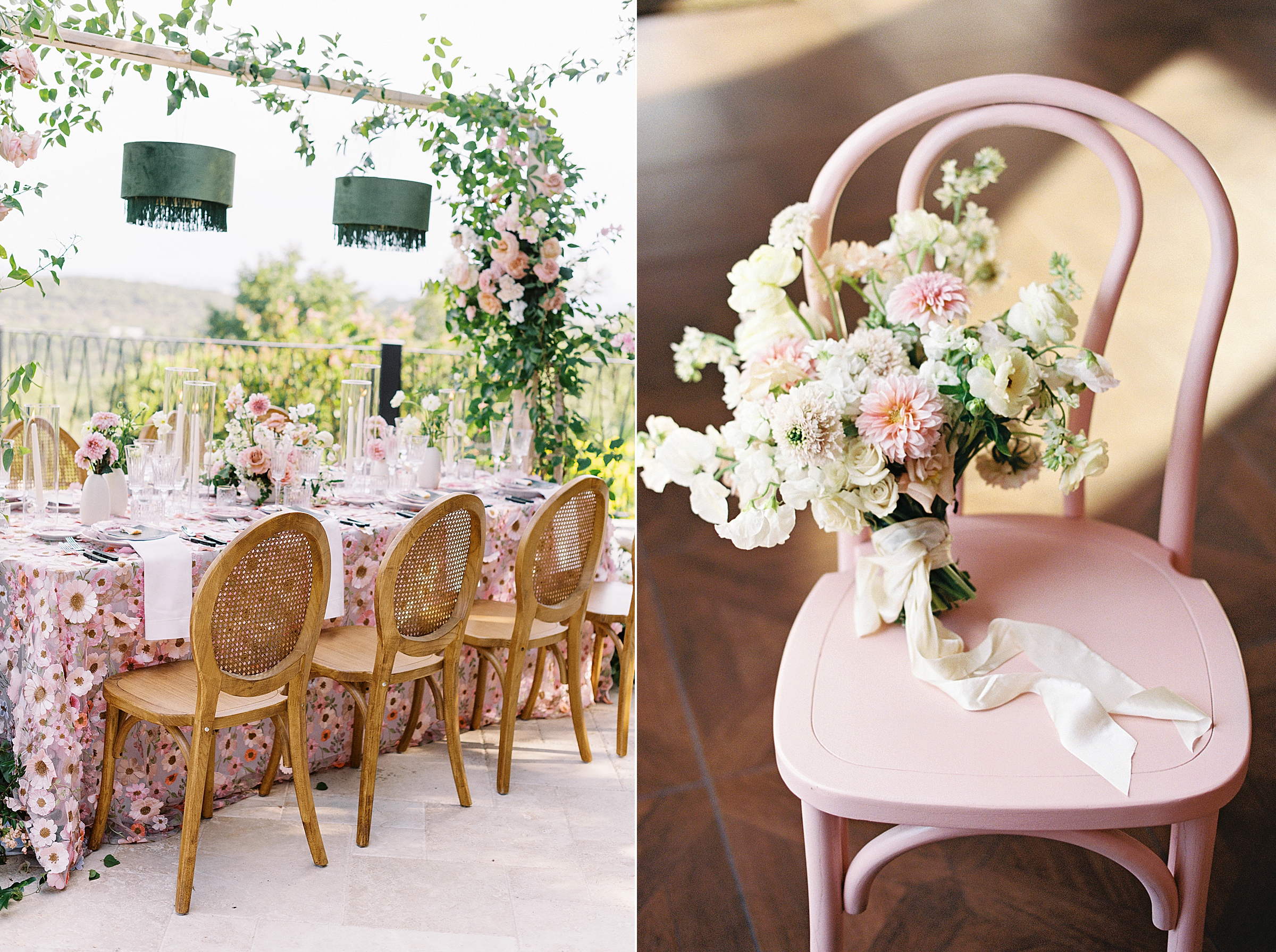 pink wedding design at Villa Antonia