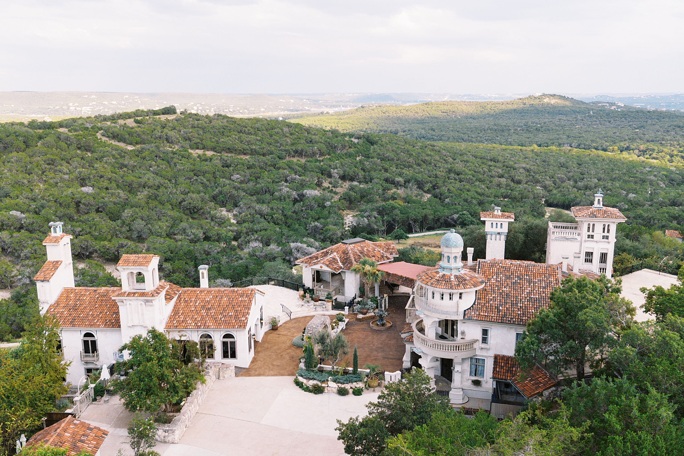 aerial view of Austin wedding venue Villa Antonia