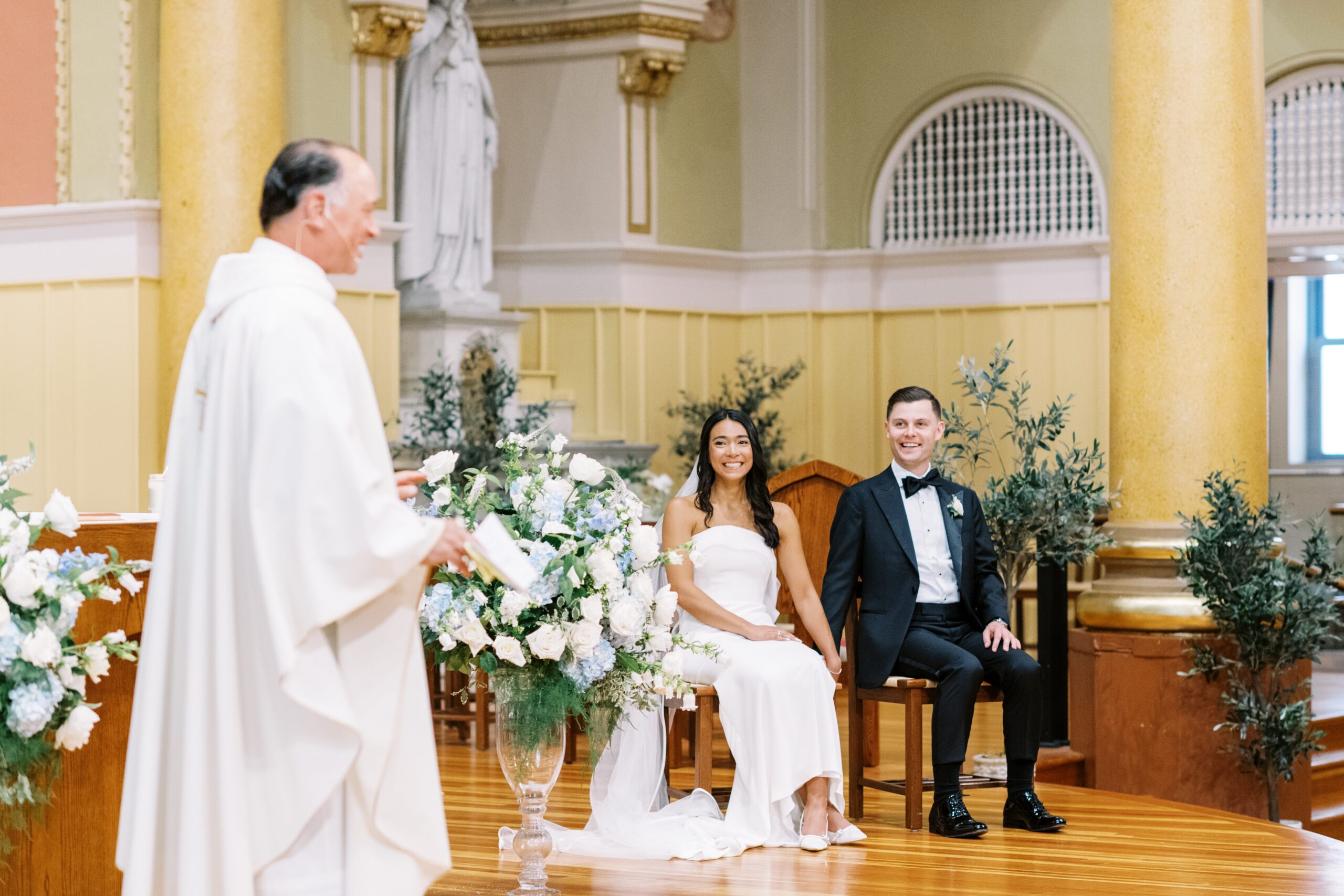 Boston wedding photographer church ceremony at St. Cecilia's