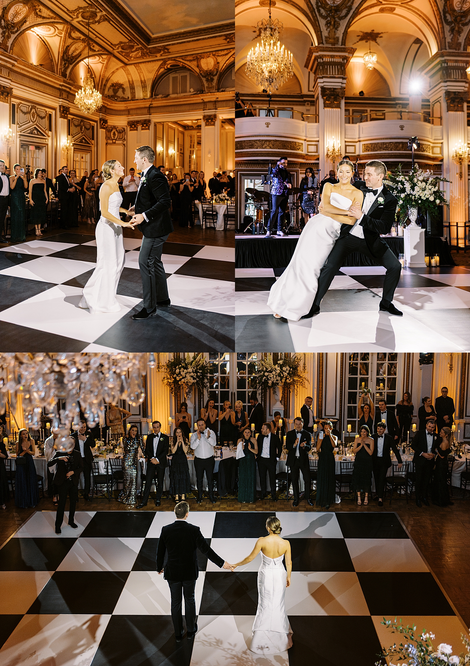 newlyweds perform choreographed dance by Lynne Reznick Photography