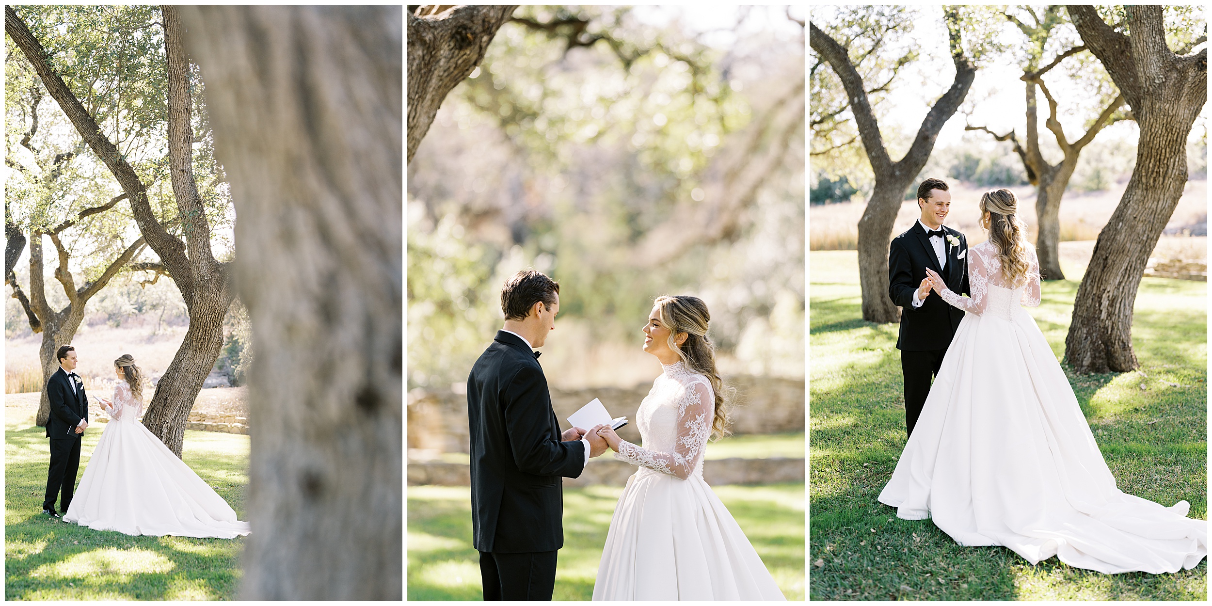 Couple sharing private vows in secluded outdoor space at The Addison Grove in Austin Texas
